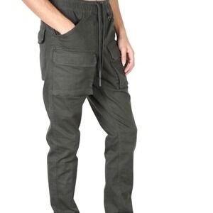 Machus The Cargo Pant Men Moss Green Cotton Blend‎ Drawstring S Edgy Grunge